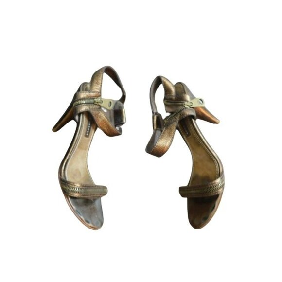 Marc by Marc Jacobs Size 41 / 10-10.5 Bronze Leather Designer Strappy Heels - Picture 1 of 3